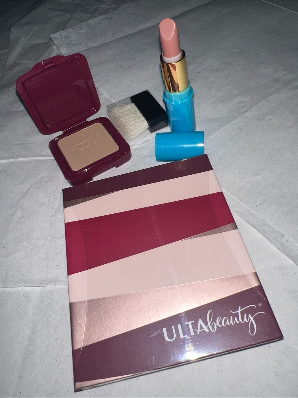 Benefit Pink Nude Mini Lipstick Mini Travel Powder with Brush and Ulta Eyeshadow